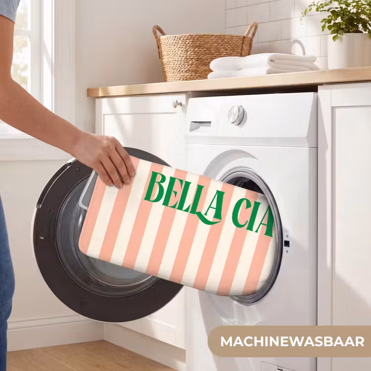 WC Mat - Zachtroze - Groen- Strepen - Bella Ciao — 5
