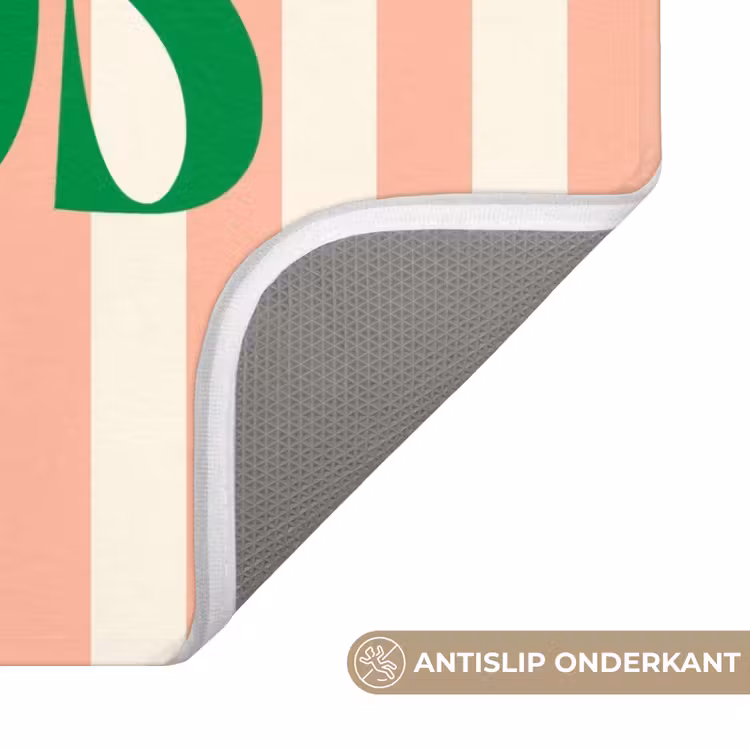 WC Mat - Zachtroze - Groen- Strepen - Besos — 3