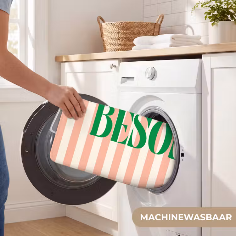 WC Mat - Zachtroze - Groen- Strepen - Besos — 5