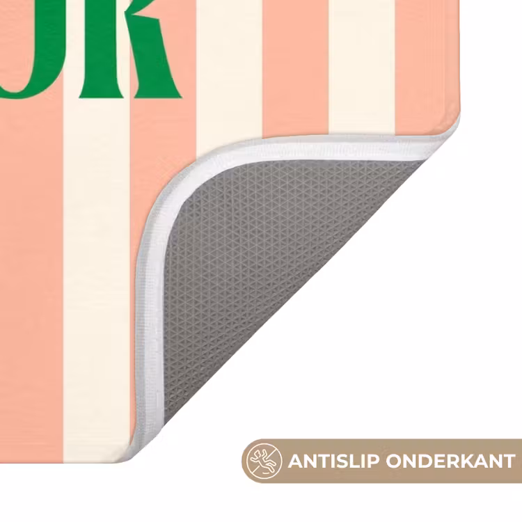 WC Mat - Zachtroze - Groen - Strepen - Bonjour — 3