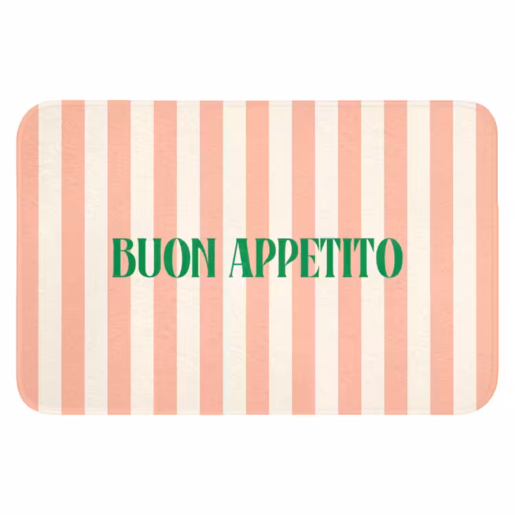WC Mat - Zachtroze - Groen - Strepen - Buon Appetito — 1