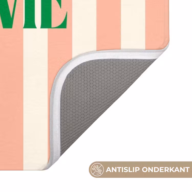 WC Mat - Zachtroze - Groen - Strepen - C'est La Vie — 3