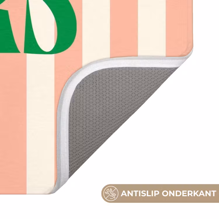 WC Mat - Zachtroze - Groen - Strepen - Cheers — 3