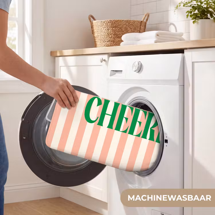 WC Mat - Zachtroze - Groen - Strepen - Cheers — 5