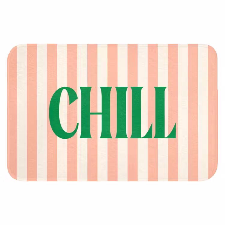 WC Mat - Zachtroze - Groen - Strepen - Chill — 1