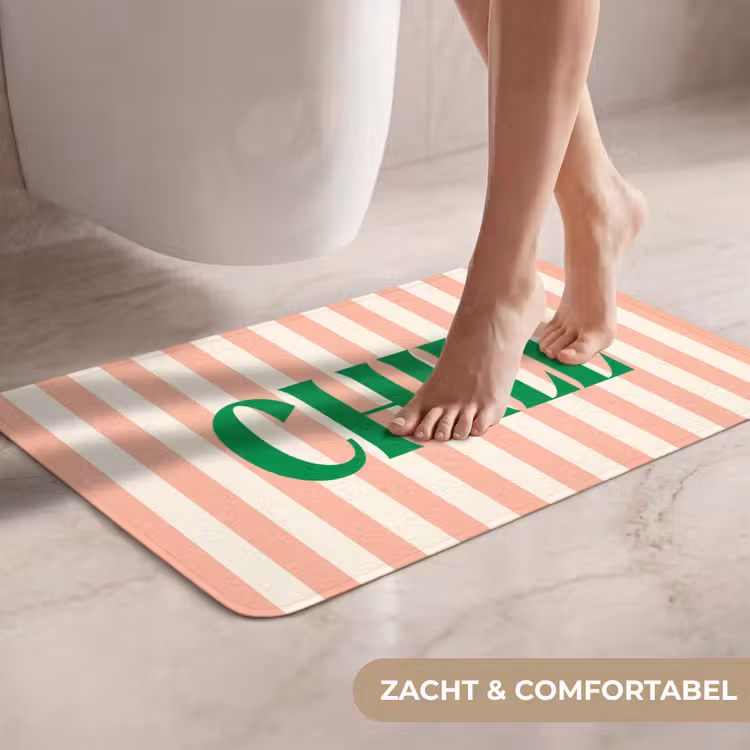 WC Mat - Zachtroze - Groen - Strepen - Chill — 7
