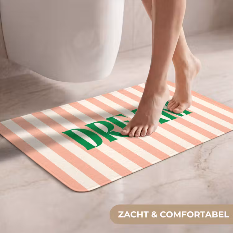 WC Mat - Zachtroze - Groen - Strepen - Dream — 7