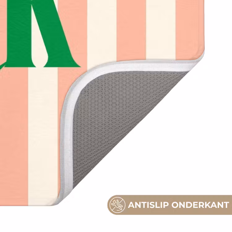 WC Mat - Zachtroze - Groen - Strepen - Geluk — 3