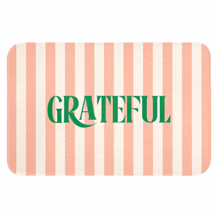 WC Mat - Zachtroze - Groen - Strepen - Grateful — 1
