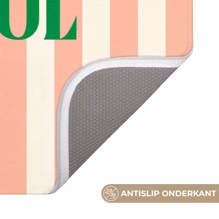 WC Mat - Zachtroze - Groen - Strepen - Grateful — 3