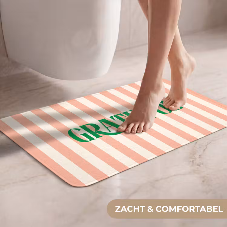 WC Mat - Zachtroze - Groen - Strepen - Grateful — 7