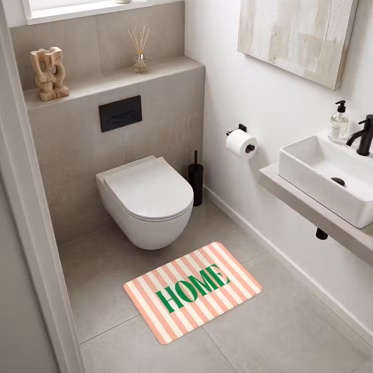 WC Mat - Zachtroze - Groen - Strepen - Home — 6