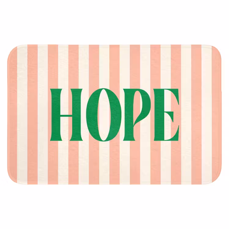 WC Mat - Zachtroze - Groen - Strepen - Hope — 1