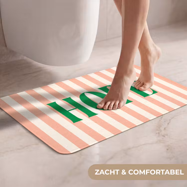 WC Mat - Zachtroze - Groen - Strepen - Hope — 7