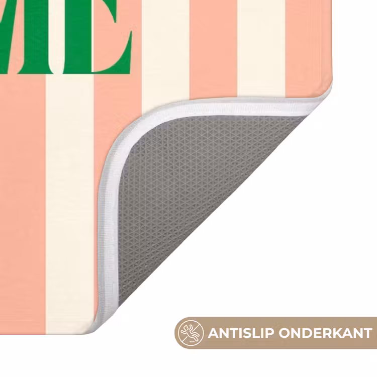 WC Mat - Zachtroze - Groen - Strepen - Je t'aime — 3