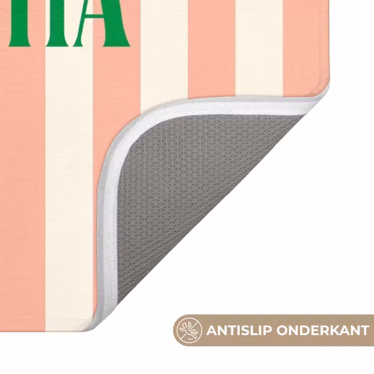 WC Mat - Zachtroze - Groen - Strepen - La Dolce Vita — 3