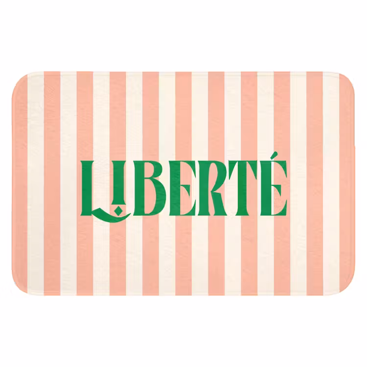WC Mat - Zachtroze - Groen - Strepen - Liberté — 1