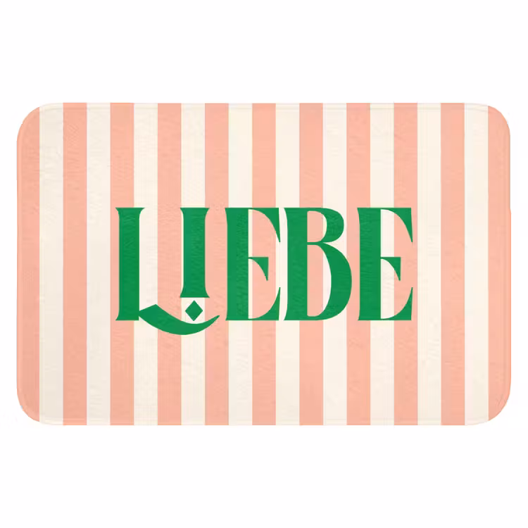 WC Mat - Zachtroze - Groen - Strepen - Liebe — 1