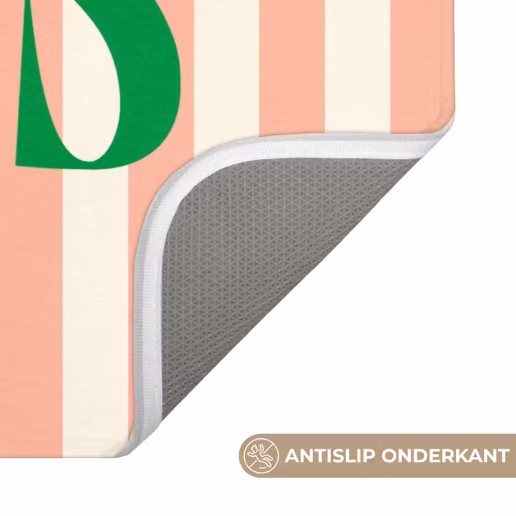 WC Mat - Zachtroze - Groen - Strepen - Liefs — 3