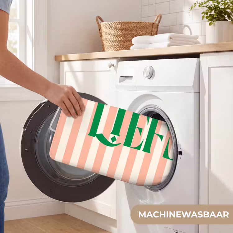 WC Mat - Zachtroze - Groen - Strepen - Liefs — 5