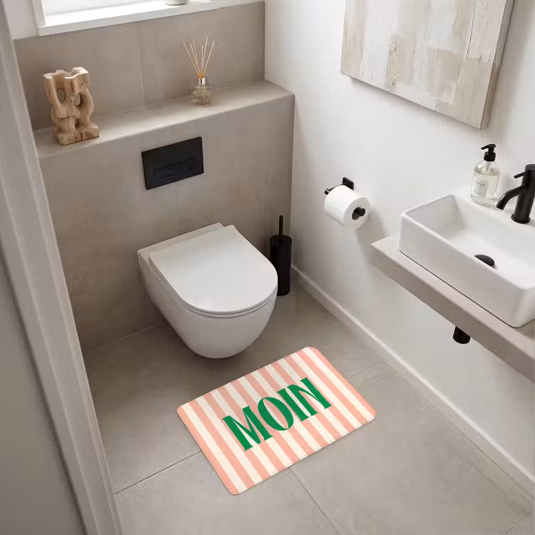 WC Mat - Zachtroze - Groen - Strepen - Moin — 6