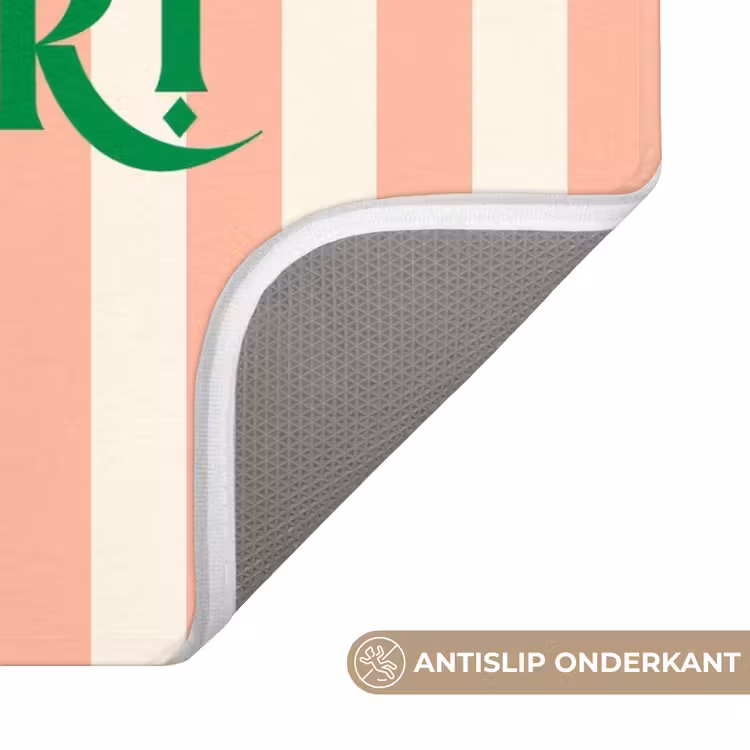 WC Mat - Zachtroze - Groen - Strepen - Mon Chéri — 3