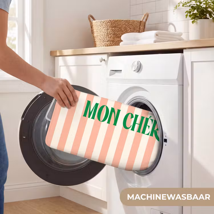 WC Mat - Zachtroze - Groen - Strepen - Mon Chéri — 5
