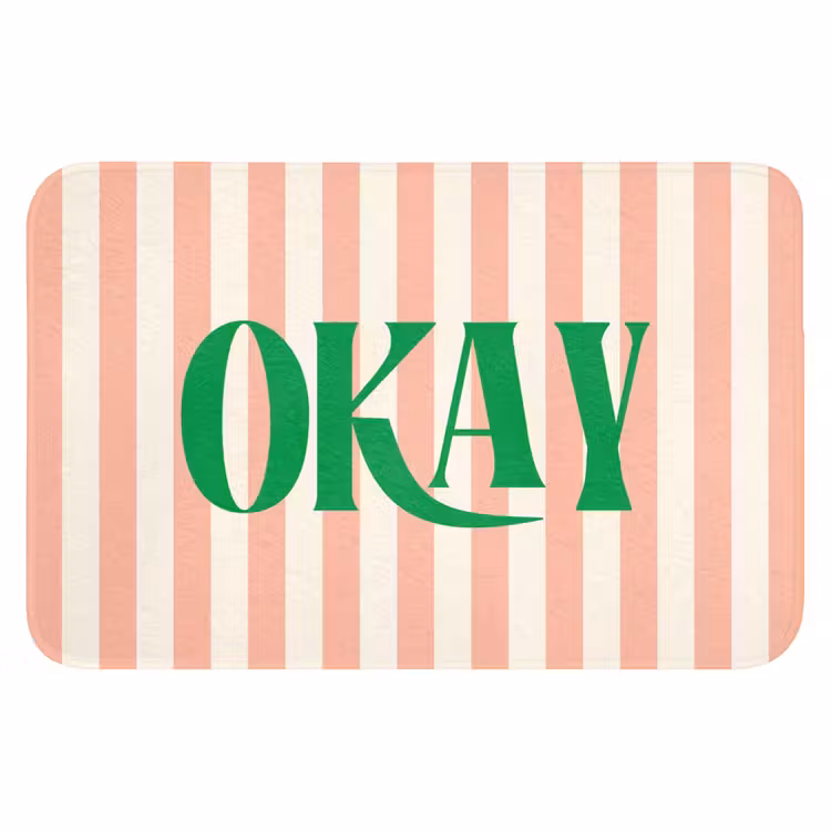WC Mat - Zachtroze - Groen - Strepen - Okay — 1