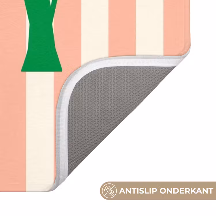 WC Mat - Zachtroze - Groen - Strepen - Okay — 3