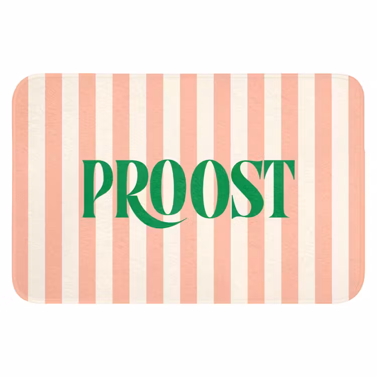WC Mat - Zachtroze - Groen - Strepen - Proost — 1