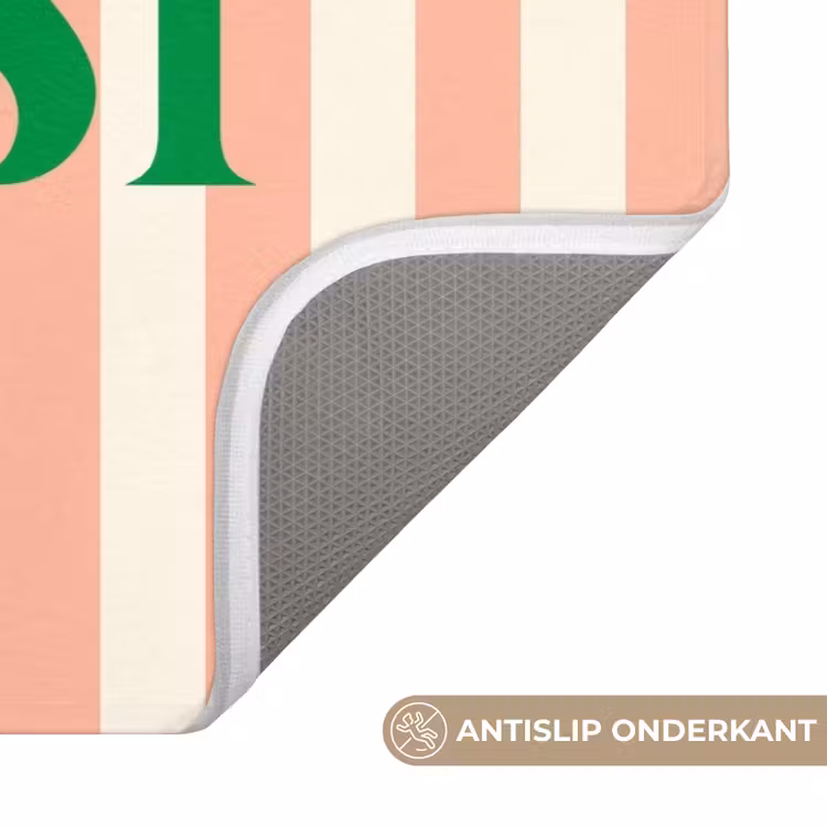 WC Mat - Zachtroze - Groen - Strepen - Proost — 3