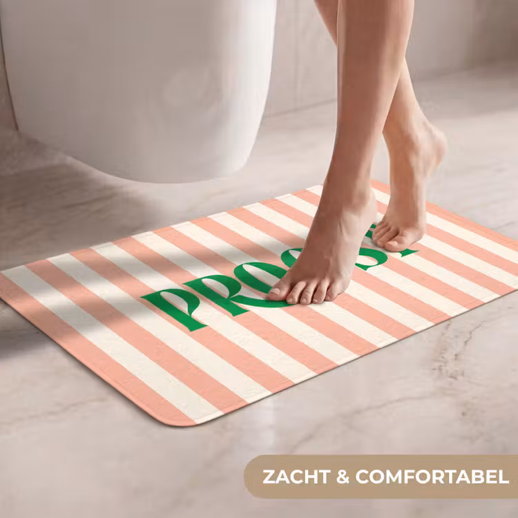 WC Mat - Zachtroze - Groen - Strepen - Proost — 7