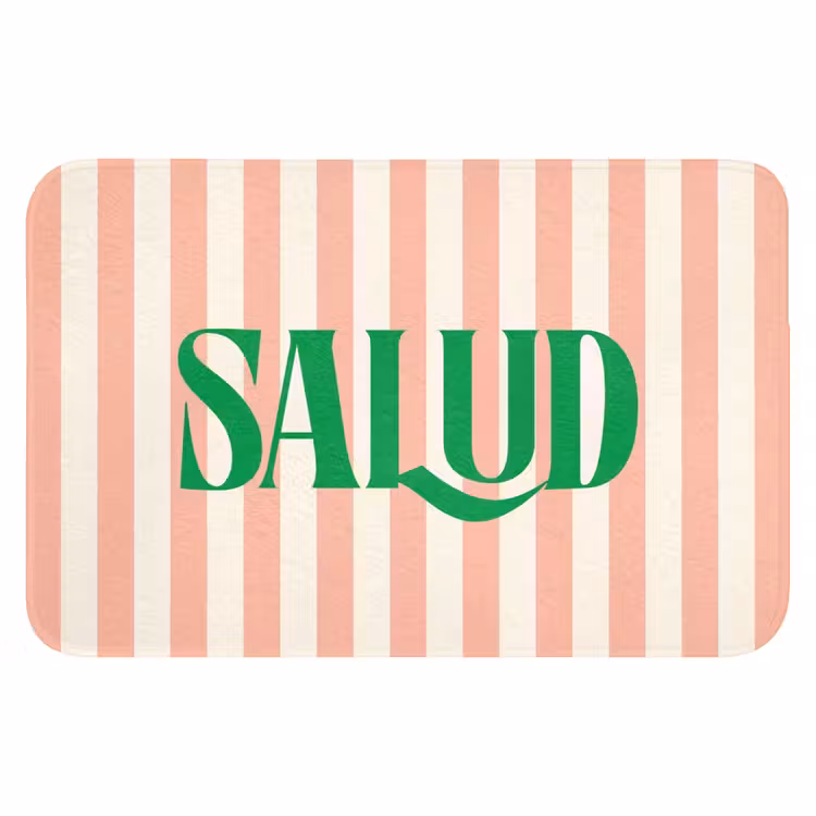 WC Mat - Zachtroze - Groen - Strepen - Salud — 1