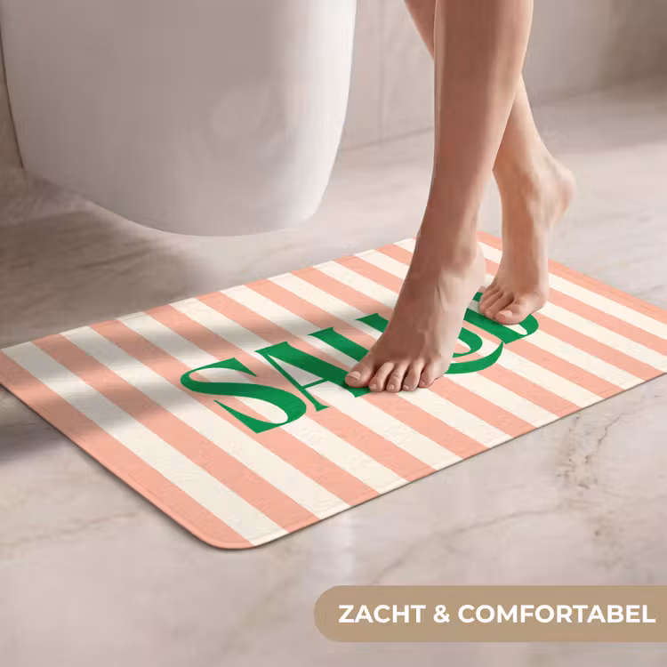 WC Mat - Zachtroze - Groen - Strepen - Salud — 7