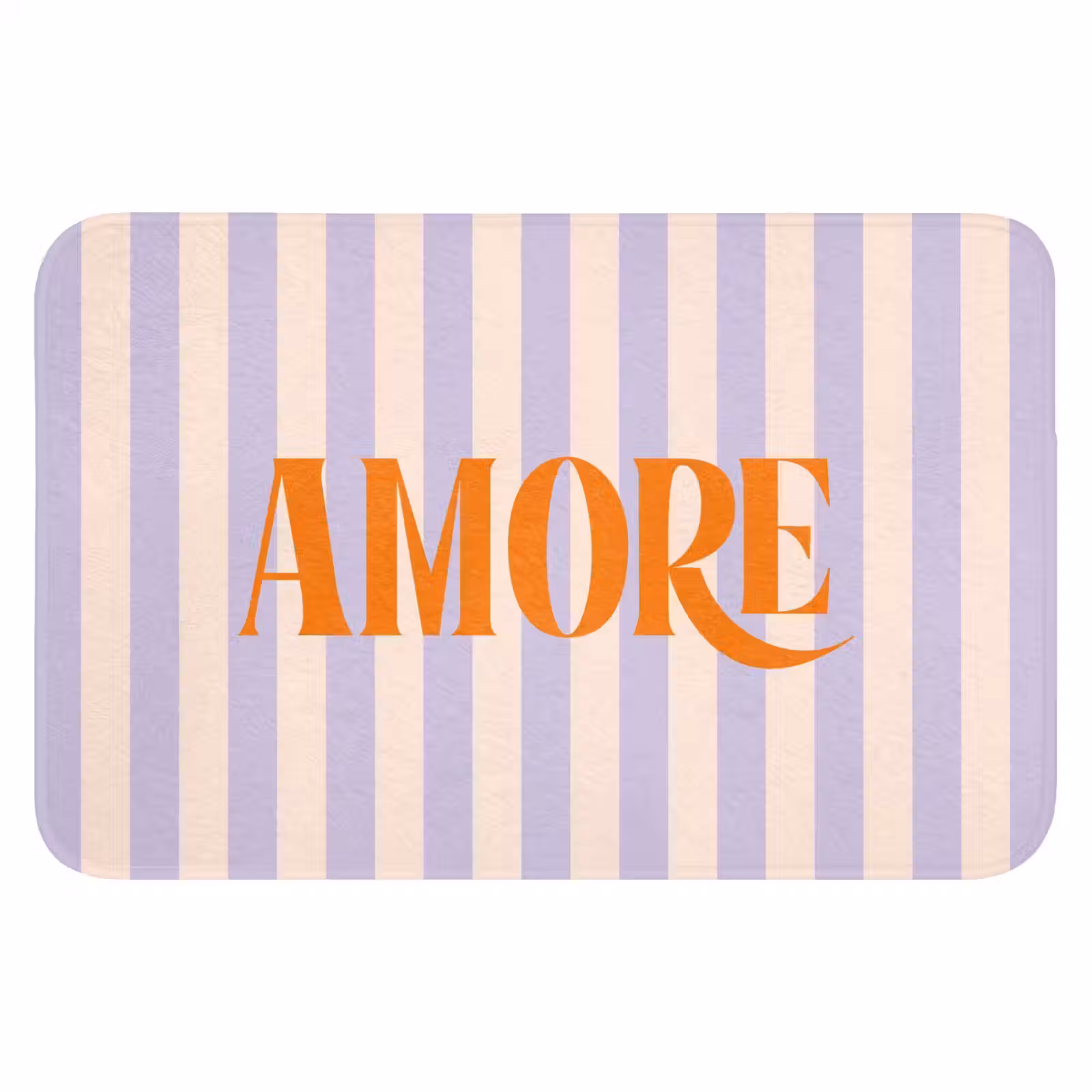 WC Mat - Lila - Oranje - Strepen - Amore — 1