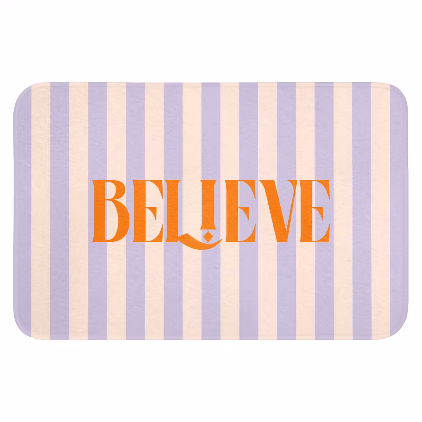 WC Mat - Lila - Oranje - Strepen - Believe — 1