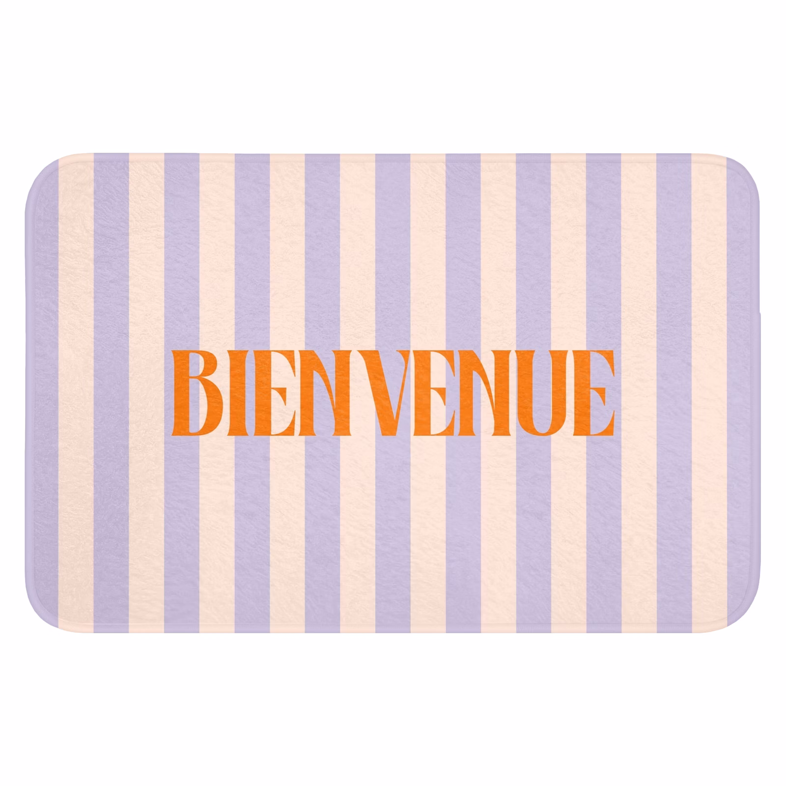 WC Mat - Lila - Oranje - Strepen - Bienvenue — 1
