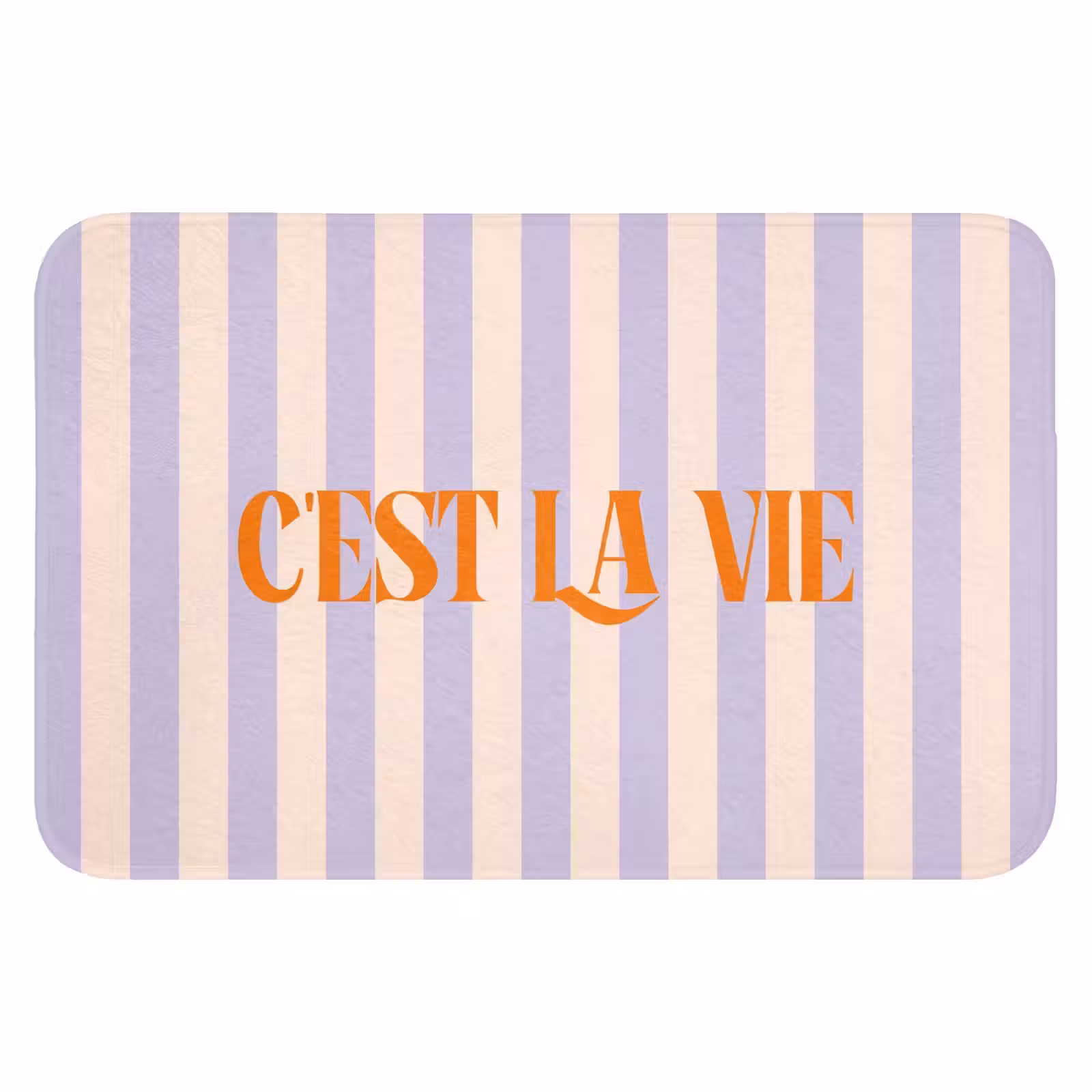 WC Mat - Lila - Oranje - Strepen - C'est La Vie — 1
