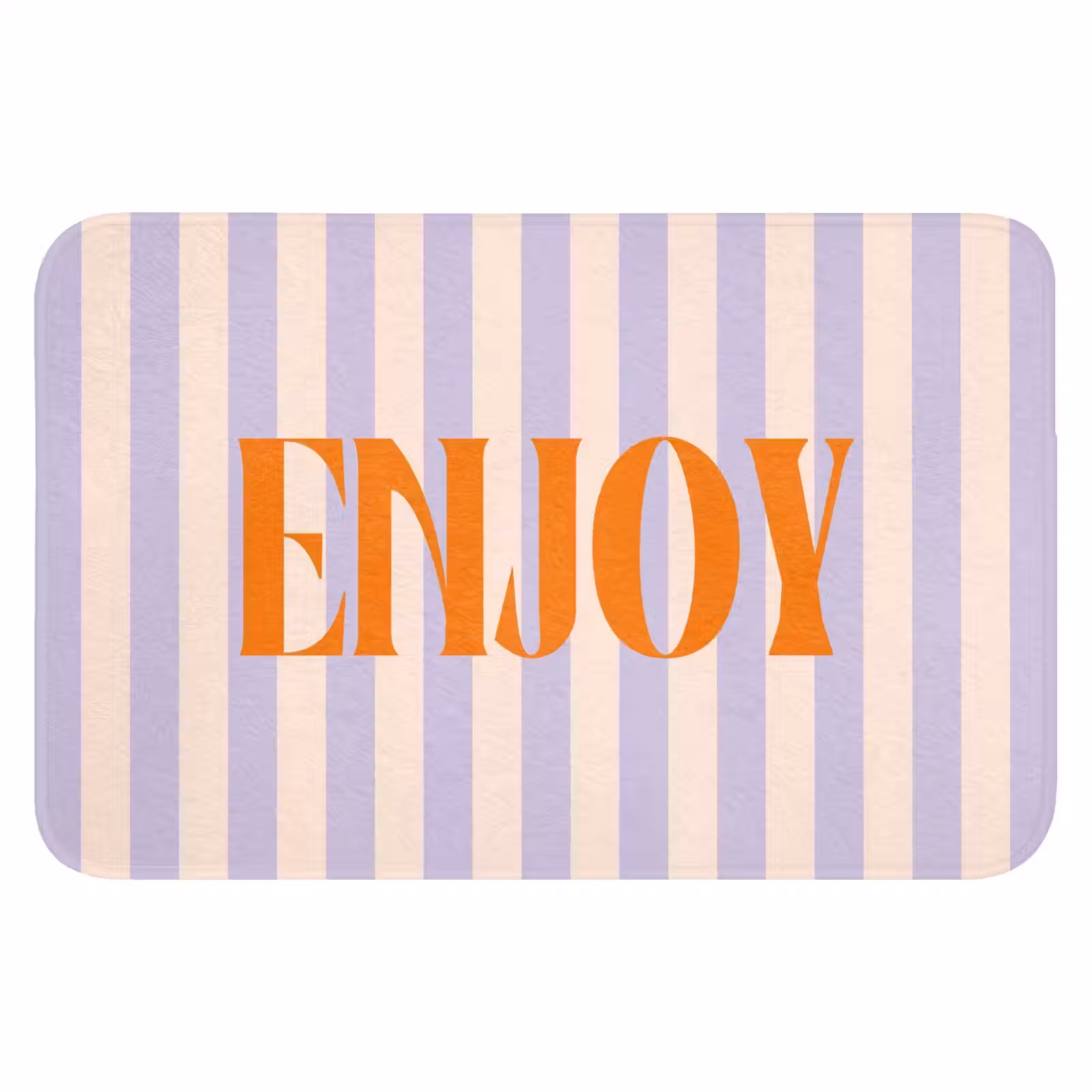 WC Mat - Lila - Oranje - Strepen - Enjoy — 1