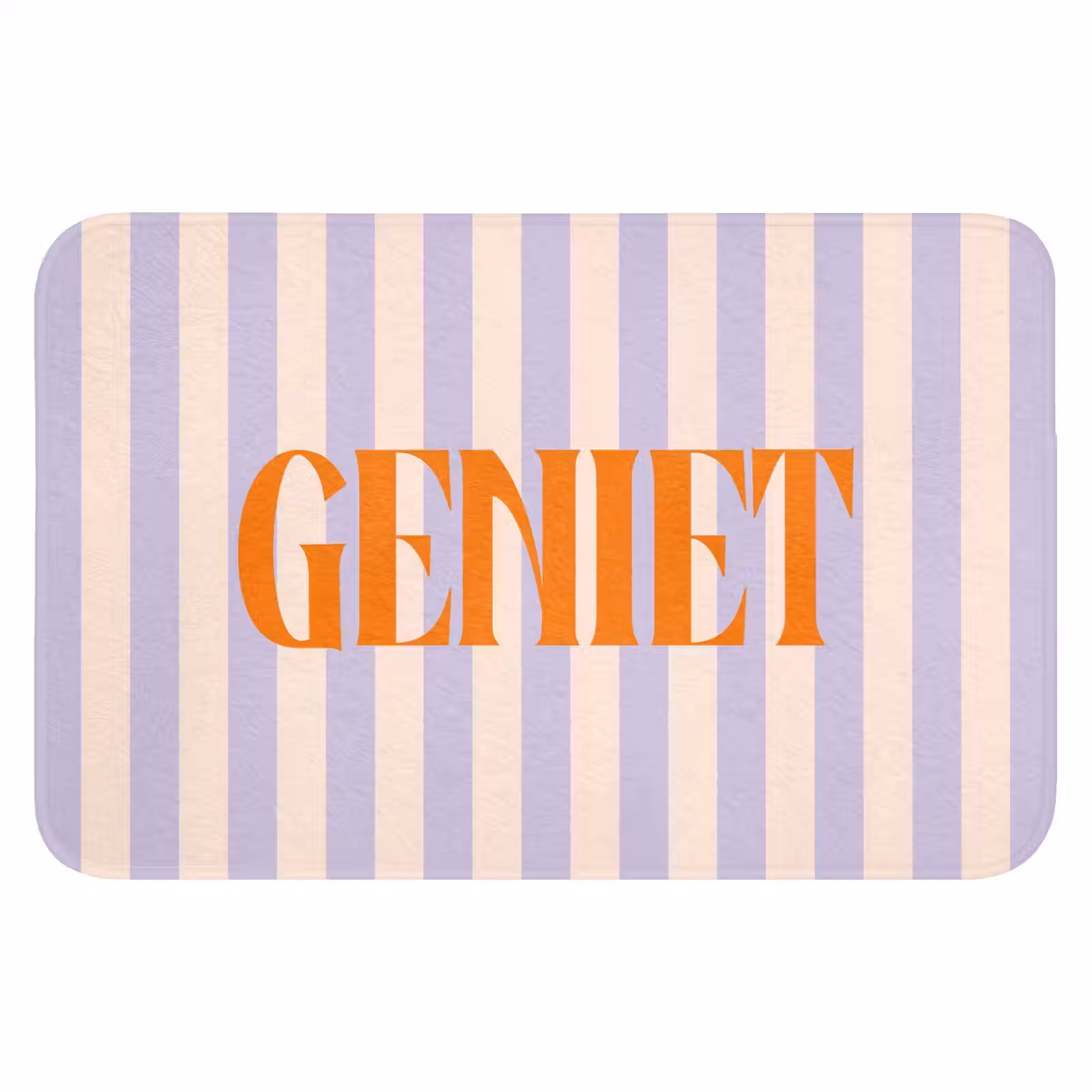 WC Mat - Lila - Oranje - Strepen - Geniet — 1