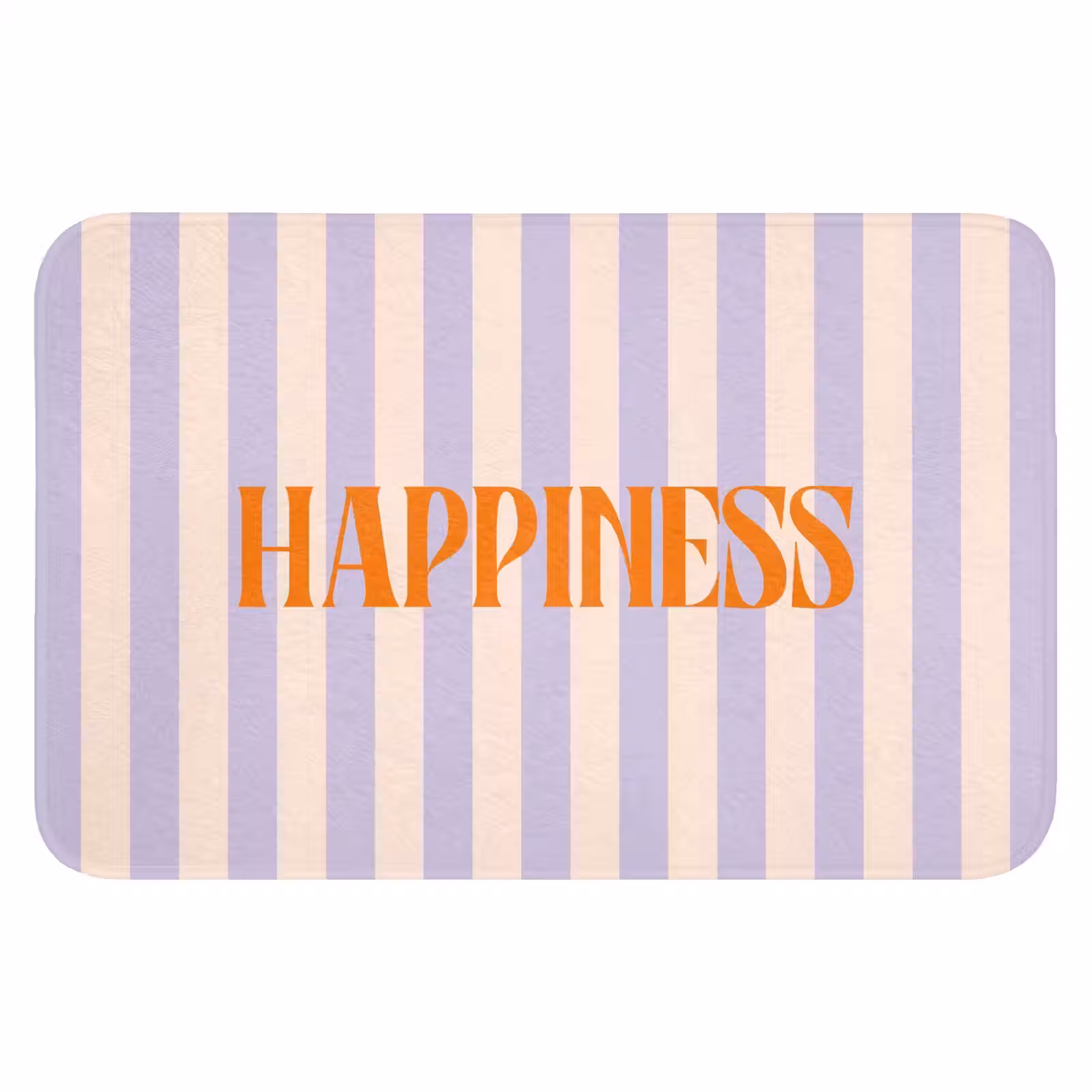 WC Mat - Lila - Oranje - Strepen - Happiness — 1