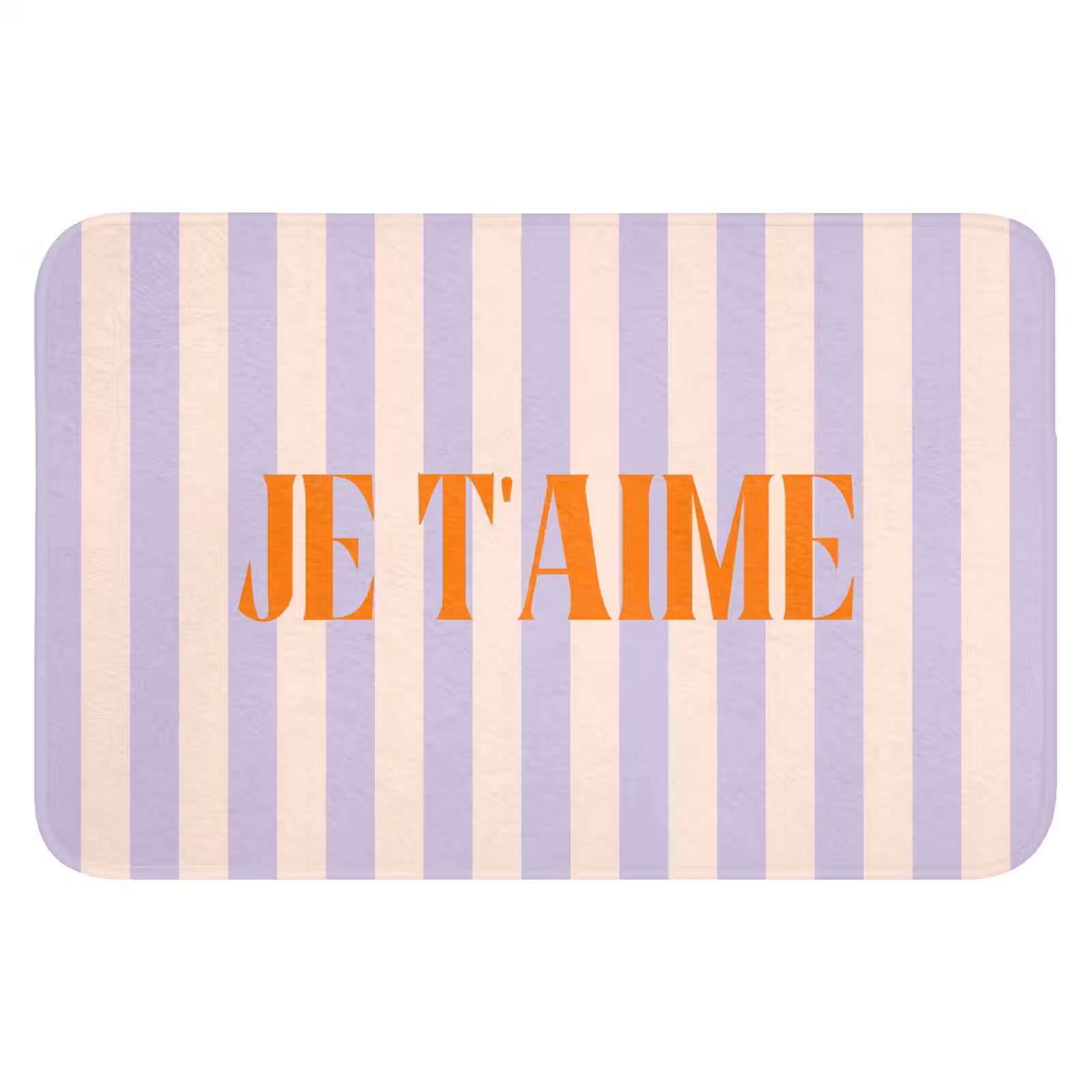 WC Mat - Lila - Oranje - Strepen - Je t'aime — 1
