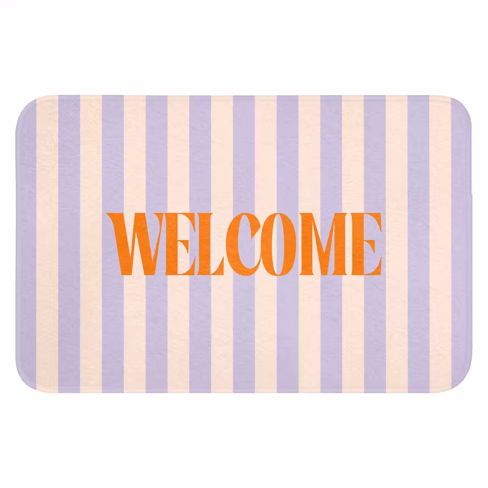 WC Mat - Lila - Oranje - Strepen - Welcome — 1