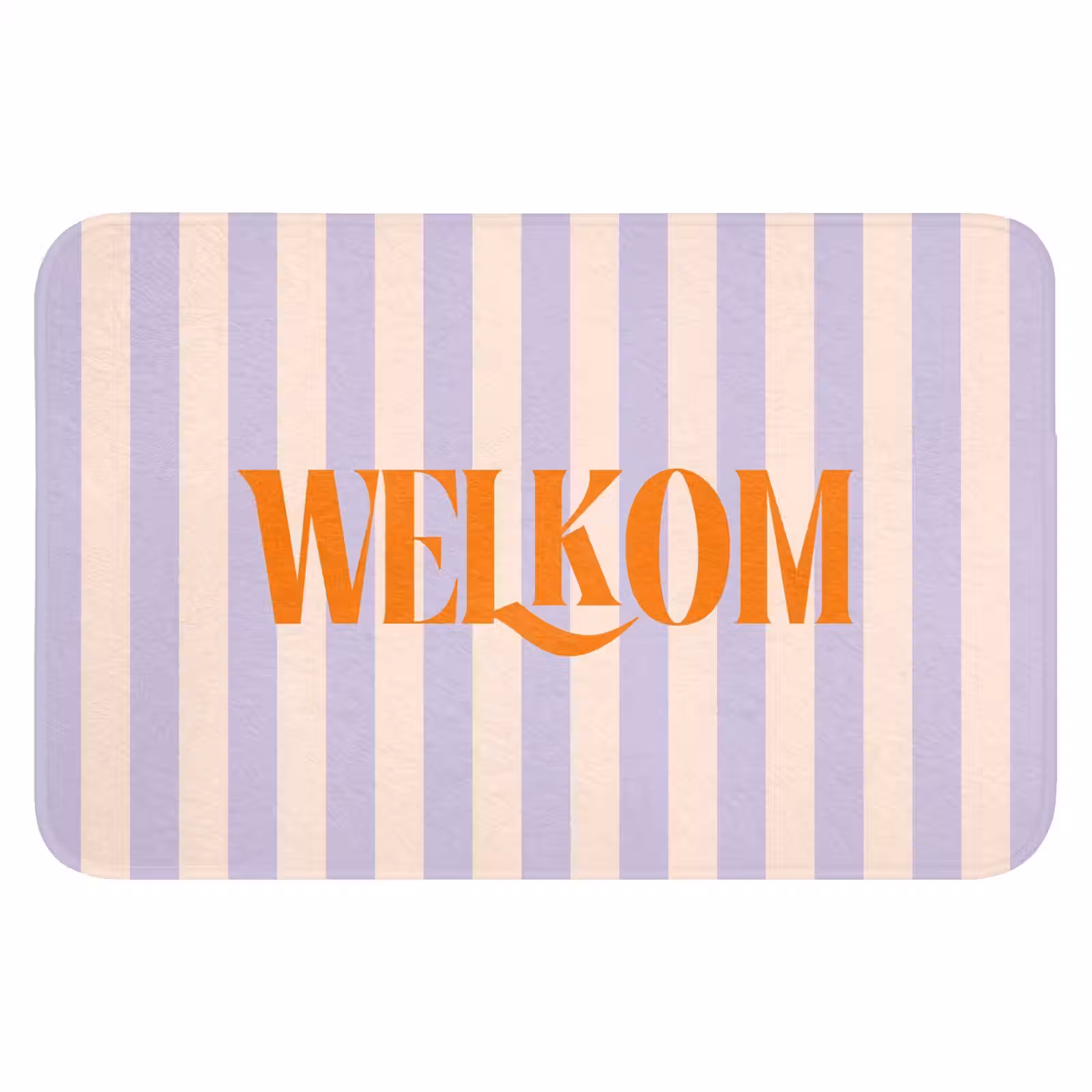 WC Mat - Lila - Oranje - Strepen - Welkom — 1