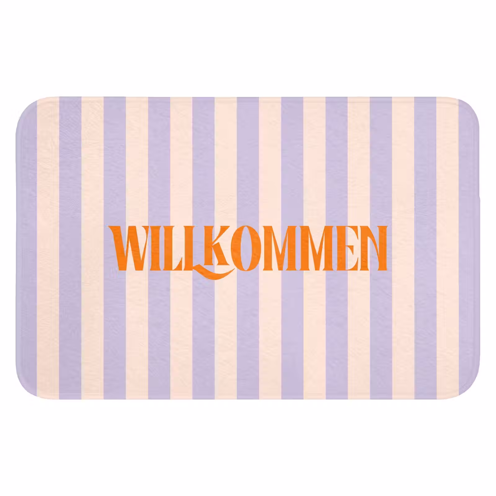 WC Mat - Lila - Oranje - Strepen - Wilkommen — 1