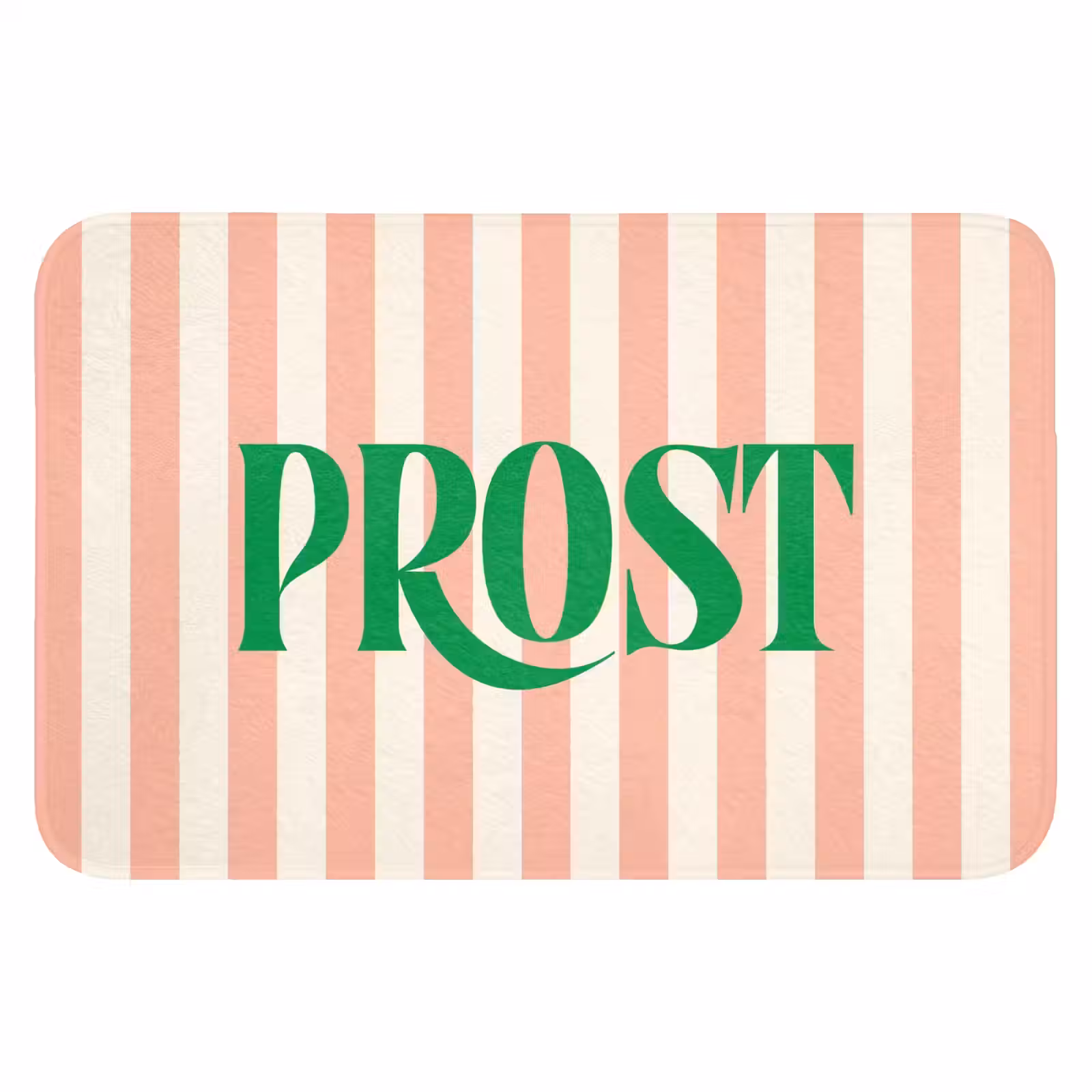 WC Mat - Zachtroze - Groen - Strepen - Prost — 1