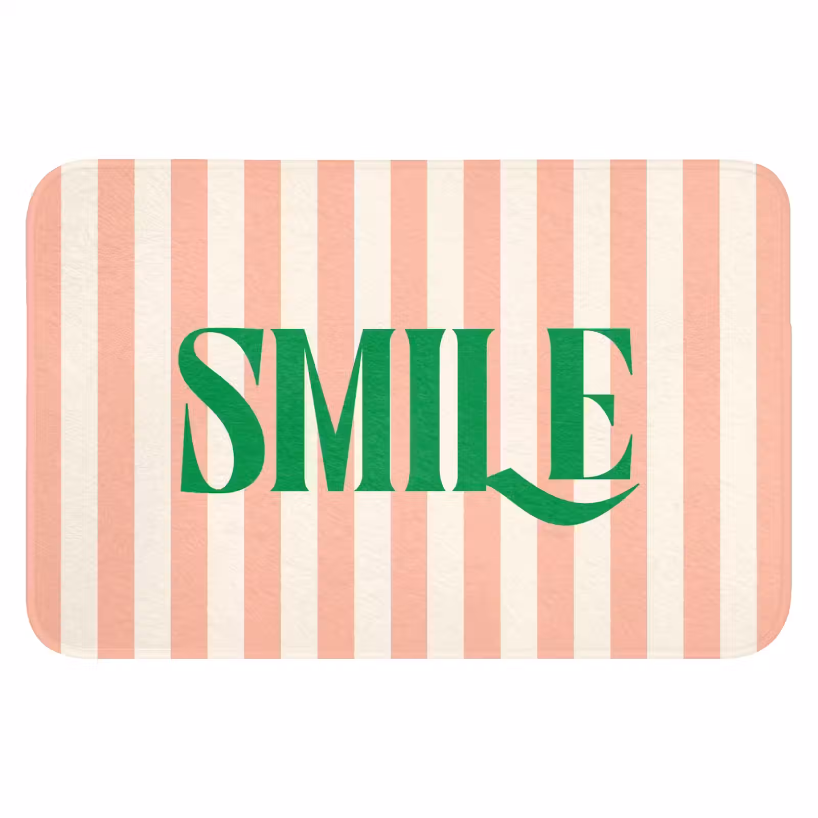 WC Mat - Zachtroze - Groen - Strepen - Smile — 1
