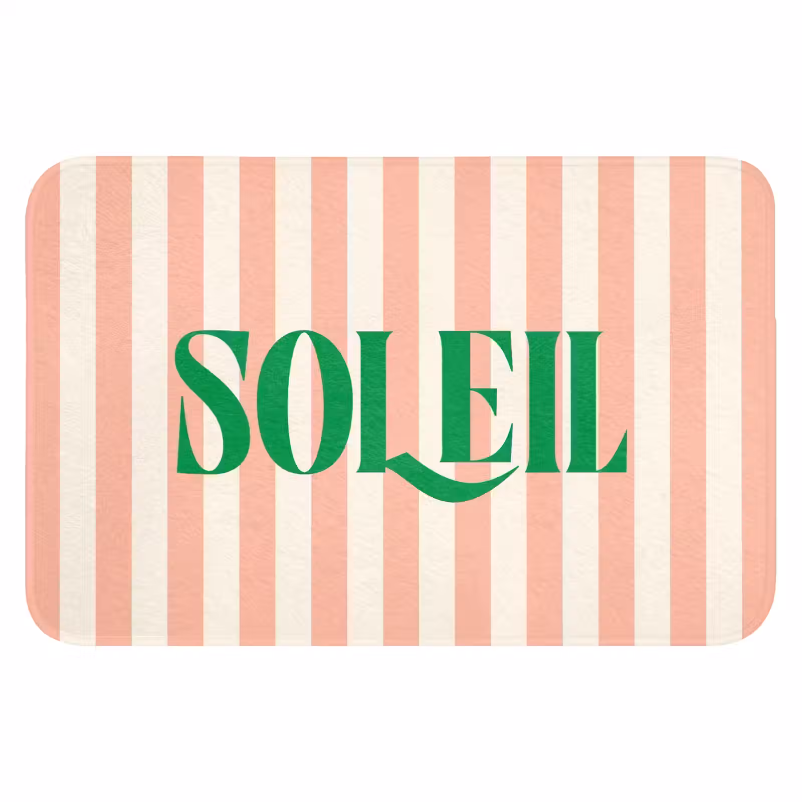 WC Mat - Zachtroze - Groen - Strepen - Soleil — 1