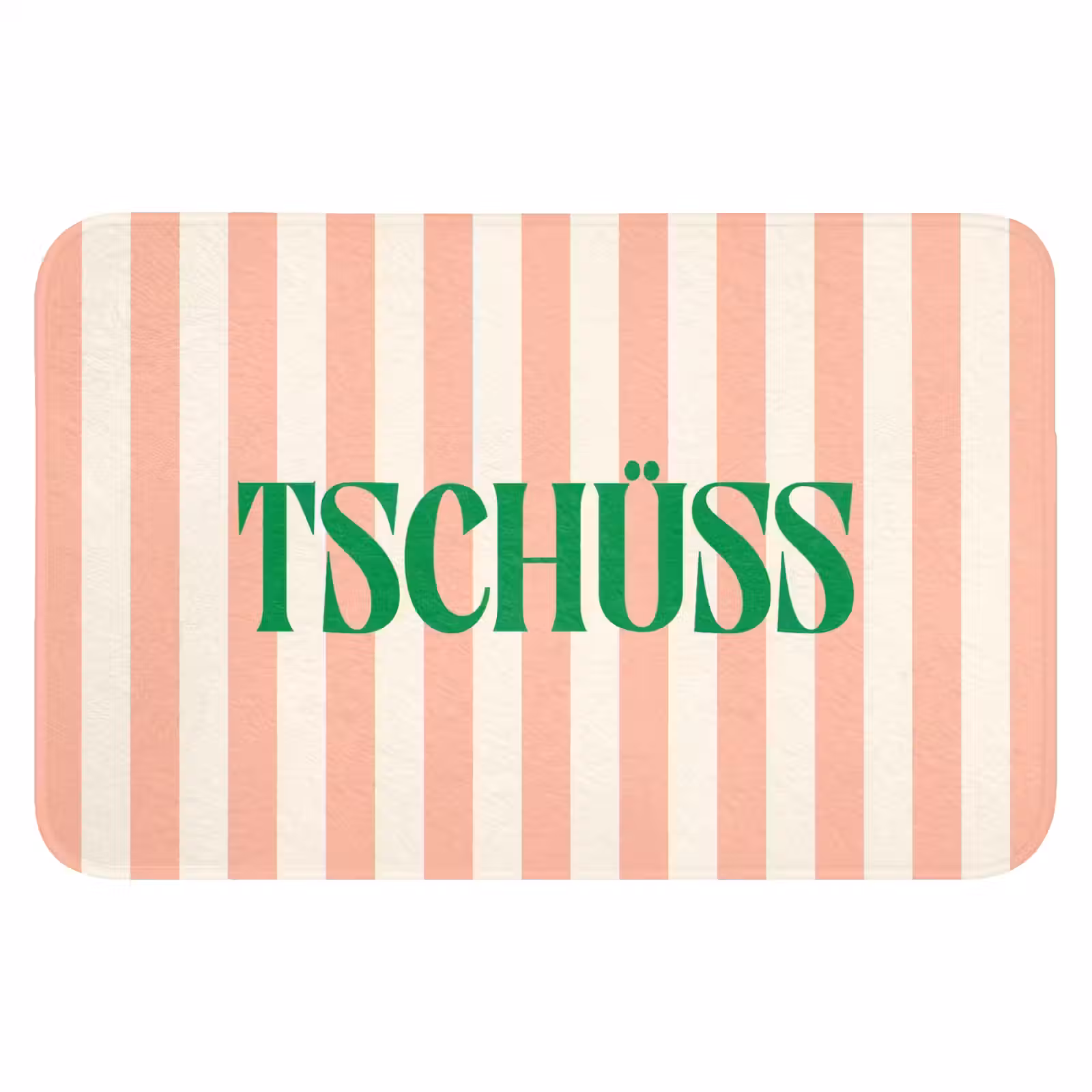 WC Mat - Zachtroze - Groen - Strepen - Tschüss — 1