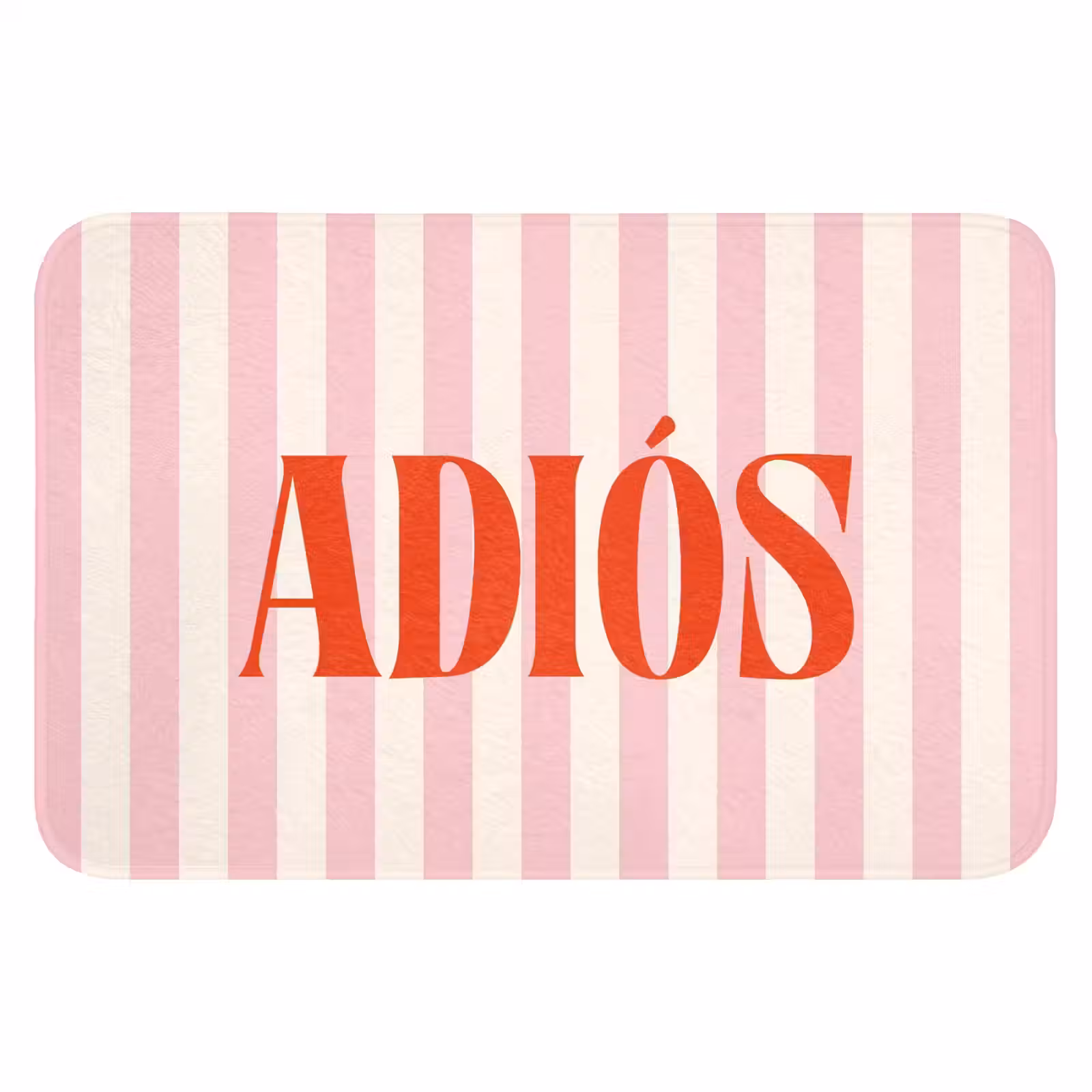 WC Mat - Zachtroze - Rood - Strepen - Adiós — 1